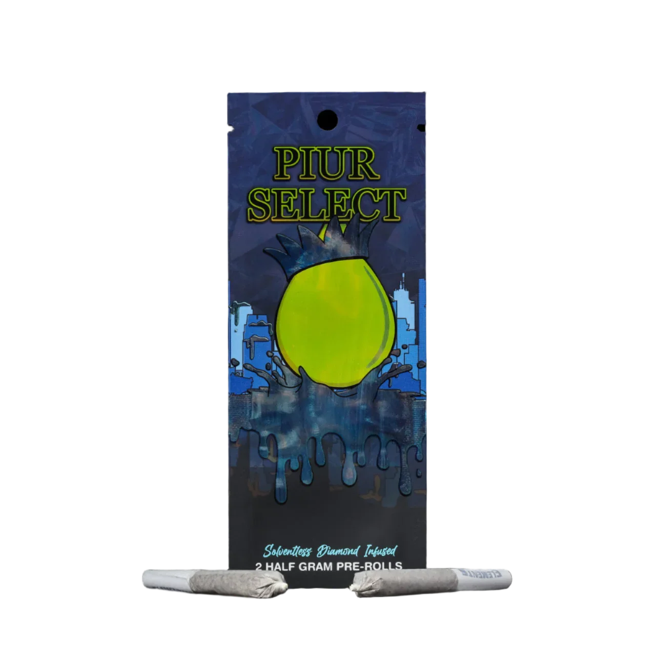 PIUR Select diamond infused pre-rolls package with two half gram joints