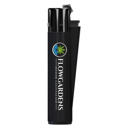 Black lighter with Flowgardens logo
