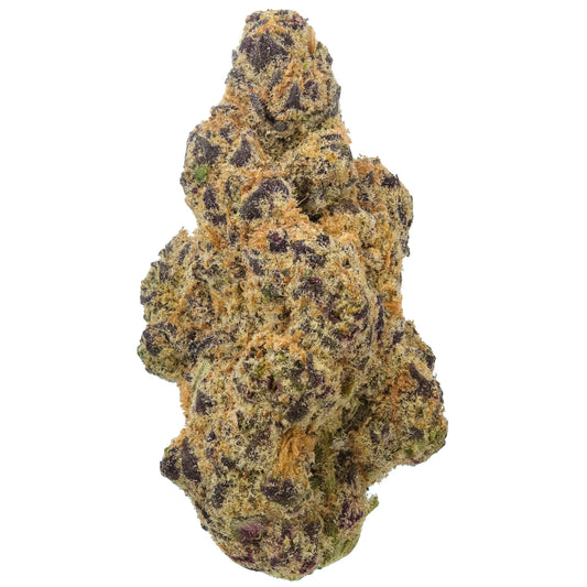 Close-up of a cannabis bud on a white background